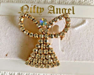 NIFTY ANGEL PIN. RHINESTONES. PRE-OWNED. - Picture 1 of 2