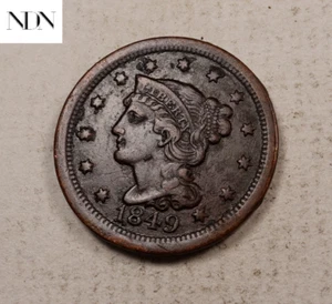 Centavo grande de cabello trenzado 1849 - extra fino (XF/EF) #LC823 - Imagen 1 de 3