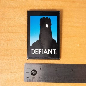 RARE Vintage DEFIANT COMICS Tower Logo Promotional Advertising 2" Button Pin - Picture 1 of 2