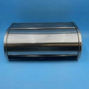 Brabantia Chrome Silver Bread Bin Roll Top Kitchen 17.5x9x6.5" - Picture 1 of 18