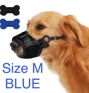 PawWares Dog Muzzle Soft Nylon Adjustable-Breathable-Drinkable | BLUE MEDIUM - Picture 1 of 8