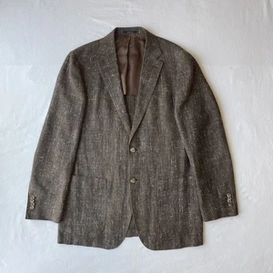 SuitSupply Havana HL E Thomas Blazer Silk Linen Men's 44L Brown Textured Jacket - Picture 1 of 17