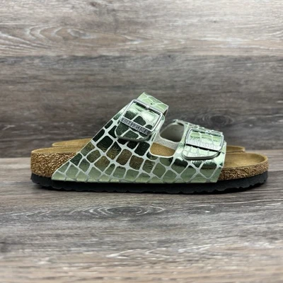 Sandalias Birkenstock Arizona Gator Verde Brillante Slide Mujer Talla 8 EU 39 RARAS NUEVAS Foto 1 de 4