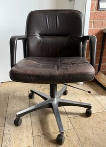 Vintage Sessel, Leder Bürostuhl, Drehstuhl, 1960er, Ring Mekanikk, Norwegen - Bild 1 von 11
