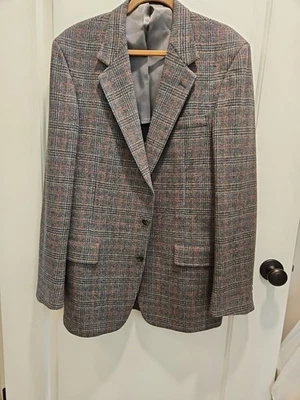 Vtg NWOT Christian Brooks Blazer Jacket Wool Multicolor Plaid 2 Button  42L  - Image 1 of 4