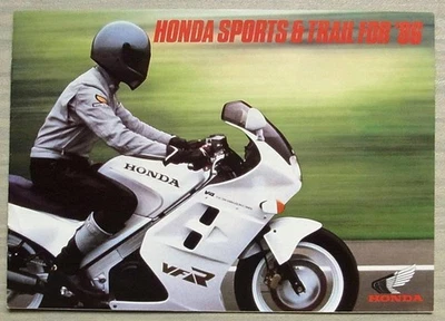 HONDA SPORTS & TRAIL MOTORCYCLES Range Sales Brochure For 1986 #PB86001A - Image 1 of 4