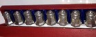 Vintage Set Of 8 Cartier Sterling Silver Individual Salt Shakers With Box