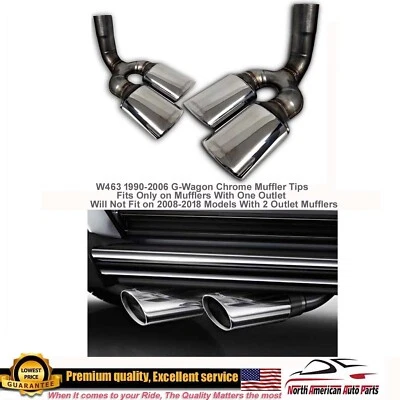 Хромированная двойная выхлопная труба с логотипом G63 наконечники глушителя G500 G350 1990-2006 - Изображение 1 из 4