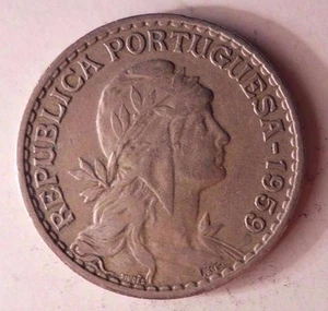 1959 PORTUGAL ESCUDO - Uncommon Vintage Coin - PORTUGAL BIN #1 - Picture 1 of 2
