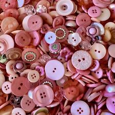 Incredible Mixed Lot Of Dyed PINK Premium Buttons All Sizes For Embellishments
