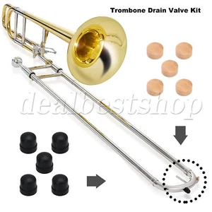 5Pcs Trombone Slide Rubber End Tip Bumper and Trombone Cork Pads 9.5mm - Picture 1 of 6