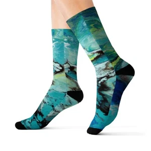 Printed 'art' Socks - Deep Blue design - Picture 1 of 5