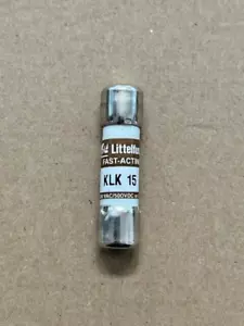 1 Stück Sicherung - KLK15 - Littelfuse - 15A - 600VAC/500VDC - M - Fast Acting - Picture 1 of 2