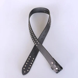Men Real Leather Belt Black Punk Nails Studded Solid Real Leather Belt Gurtel - Picture 1 of 12