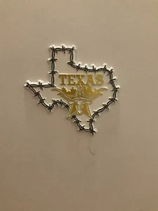 Texas Vintage White & Gold Rubber  Fridge Magnet 2.75 x 2.75” - Picture 1 of 2