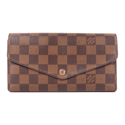 LOUIS VUITTON（LV） *15%OFF* LOUIS VUITTON LV GHW Sarah portafoglio lungo N63209 Damier Ebene marrone