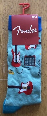 Zapato Hombre FENDER Guitar Crew CALCETINES Mercancía Oficial Talla 7-12 Poliéster + Foto 1 de 4