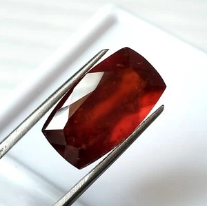 9.95 CTS AAA Natural Faceted Hessonite Garnet Gemstone Long Cushion 17.5X10 MM - Picture 1 of 4