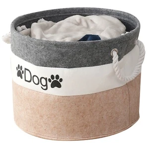 Dog Toy Storage Basket with Handles Wool Felt 36 x 36 x 28cm - Picture 1 of 7