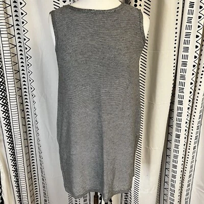 Eileen Fisher Lagenlook Tunic Merino Wool Knit Bateau Neck Coastal Minimalist M - Image 1 of 4