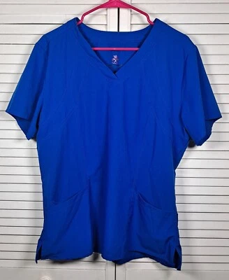 Natural Uniforms Ladies Short Sleeve Scrub V-Neck Scrub Top Navy Size L NWOT  - Image 1 of 4