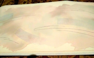 Wallpaper Border Abstract Brush Strokes Watercolor Modern Pink Blue White PV790 - Picture 1 of 2