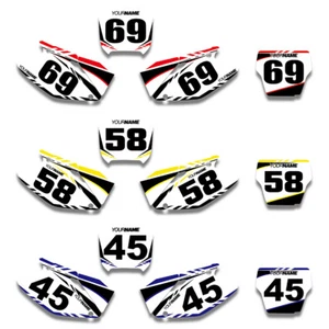 Custom Number Plate Graphics Decals For Honda CR125R CR250R 2002-2010 2011 2012 - Picture 1 of 2