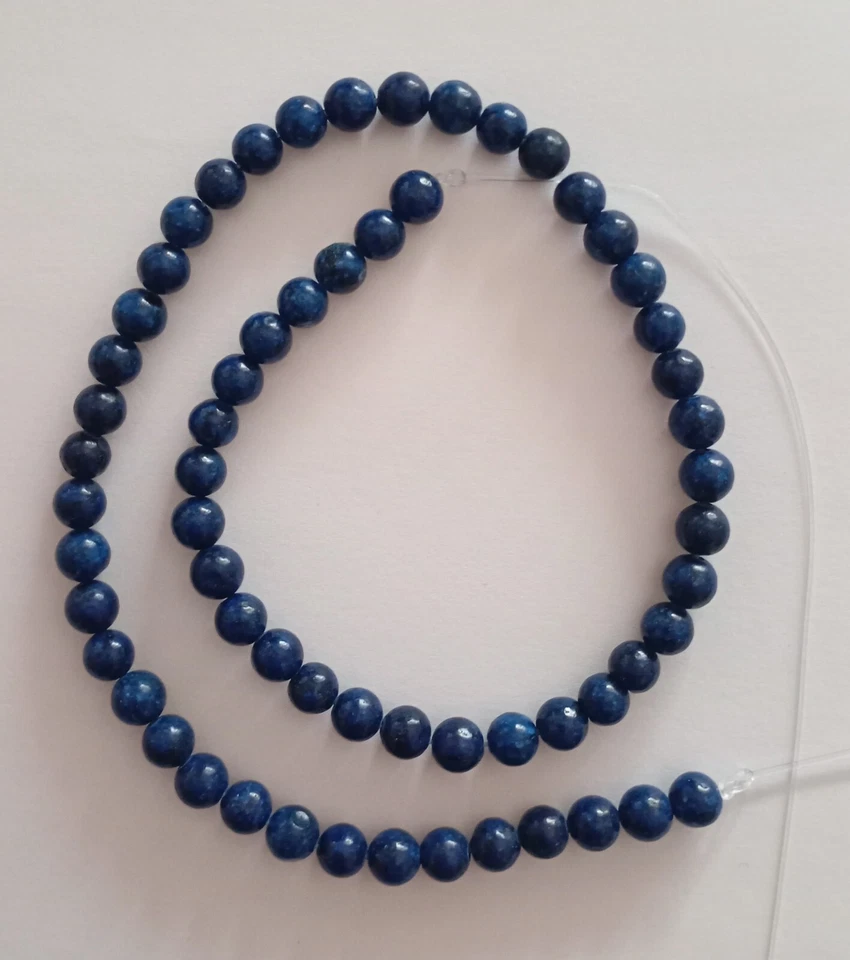 Lapis Lazuli naturel . Lot de 60 perles de 6,4 mm. 110 carats . - Imagen 1 de 1