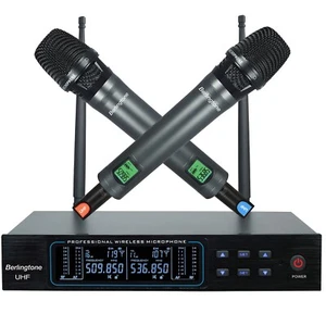 Berlingtone BT-56UM 120 Selectable Channel UHF Wireless Dual Handheld Microphone - Picture 1 of 8