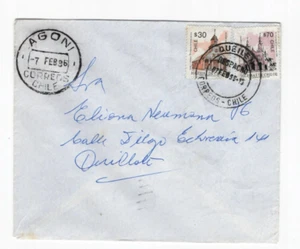 CHILE 1996 pequeño pueblo cancelar AGONI "Chiloe Island" en portada a Quillota - Imagen 1 de 1