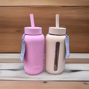 2 Pack Bink 27oz Day Water Bottle+ Straw Cap Pink And Latte - Picture 1 of 1