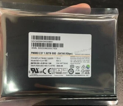 Samsung PM883 1.92TB SSD 2.5" SATA III 6Gbps MZ-7LH1T90 MZ7LH1T9HMLT-00005 SSD - Image 1 of 3
