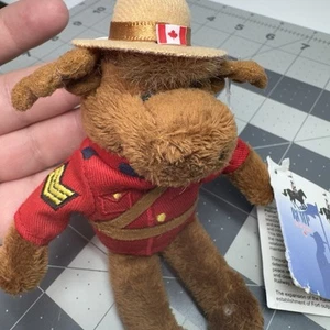 RCMP Canada Mountie Alce Peluche Portachiavi Peluche Casa Souvenir con Etichette - Foto 1 di 14