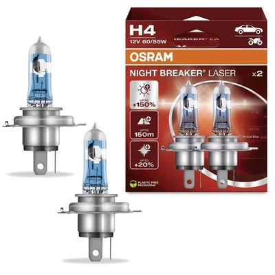 2x OSRAM NIGHT BREAKER LASER H4 NEXT GENERATION 2.0 Halogen Scheinwerfer Lampen - Bild 1 von 4