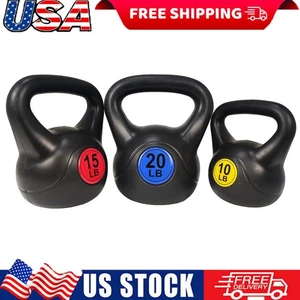 NEU Wide Grip Kettlebell Training Fitness Gewicht Set 3-teilig 10 Pfund 15 Pfund 20 Pfund 3 Stück - Bild 1 von 5