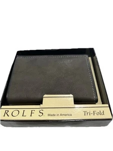 Vintage Rolfs Trifold Cowhide Leather Wallet (New In Box/Brown/Made In USA) - Picture 1 of 12