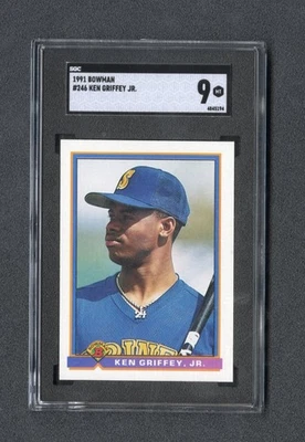 Bowman #246 1991 Ken Griffey Jr SGC 9 como nuevo patio Foto 1 de 2