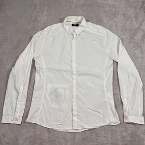 Camisa Rapha Para Hombre Talla Grande Blanca Manga Larga Cuello Abotonado Ligera - Imagen 1 de 13