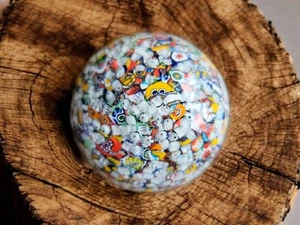 Gentle Glass Scrambled Millefiori Art Glass Paperweight 3.25"H Vintage - Picture 1 of 8