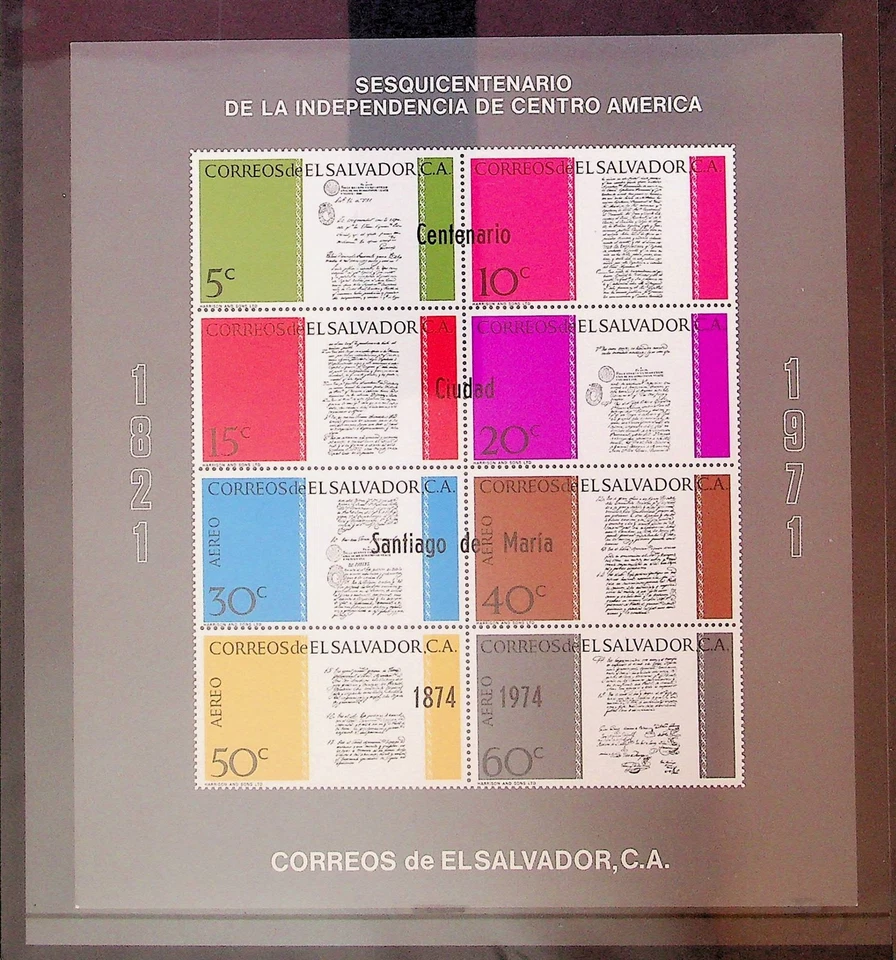 SALVADOR Sc C321 NH FOLHA DE LEMBRANÇA DE 1971 - SOBREIMPRESSÕES - (WS25) - Imagem 1 de 1