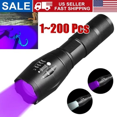 UV Flashlight Black Light Super Bright 120000lm Torch Ultra Violet Lamp LED  - Image 1 of 4