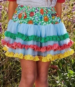GIRLS MATILDA JANE Brilliant Daydream Field of Flowers Skirt Sz 12 Tulle Twirl - Picture 1 of 9