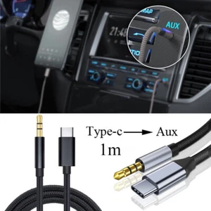 Heavy-Duty Type C USB C to 3.5mm Jack Cable Car Stereo Audio Aux Adapter Heads v - Picture 1 of 14
