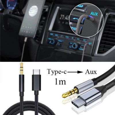 Heavy-Duty Type C USB C to 3.5mm Jack Cable Car Stereo Audio Aux Adapter Heads m - Image 1 of 4