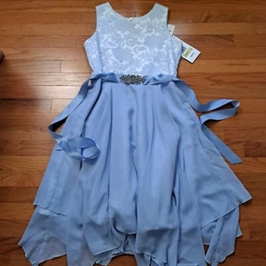 NWT Rare Editions Sky BLUE Formal Dress Teen Girl Youth sz 14.5 Sleeveless Party - Picture 1 of 6