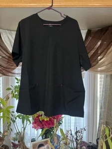 Top Scrubstar Fashion Premium taglia 2XL 20 donna nero manica corta finto avvolgente - Foto 1 di 13