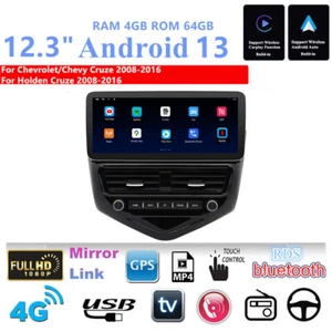 Unidad principal de navegación GPS radio estéreo de 12,3"" para Chevy Holden Cruze 2008-2016 Carplay - Imagen 1 de 24