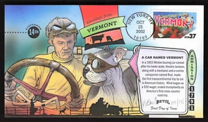 Scott 3740 37c Greetings from Vermont Hand Painted FDC by Bevil 114/175 - Picture 1 of 2