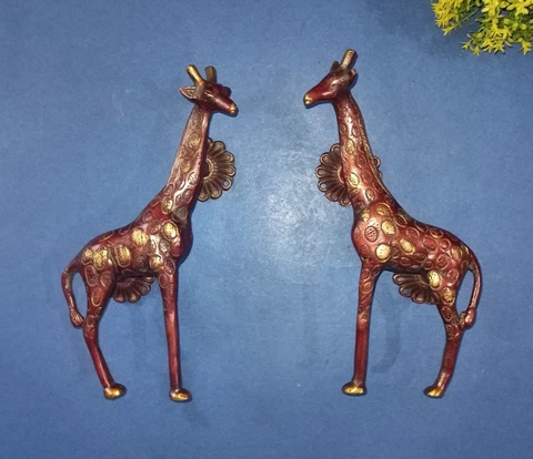 Brass Giraffe Cabinet Pull Long Neck Animal Design Flower Base Door Handle HK553 Cover