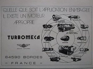 1973 PUB TURBOMECA BORDES MOTEUR SNECMA LARZAC ARTOUSTE ASTAFAN FRENCH AD - Imagen 1 de 1